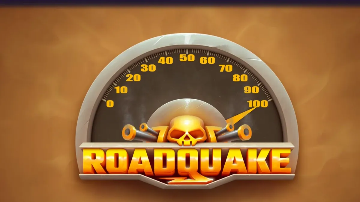 Tampilan visual slot Roadquake dengan tema perang jalanan yang penuh aksi